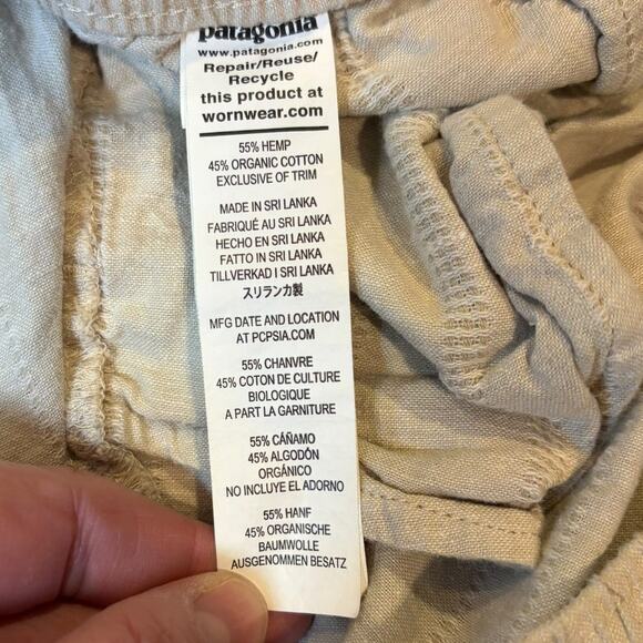 PATAGONIA Women's 3" Baggies Shorts Size LARGE Cotton Hemp Blend Pull On - Picture 5 of 7